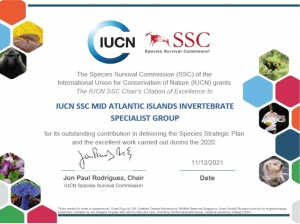 IUCN -SSC-Chair’s Citation of Excellence Award for 2020